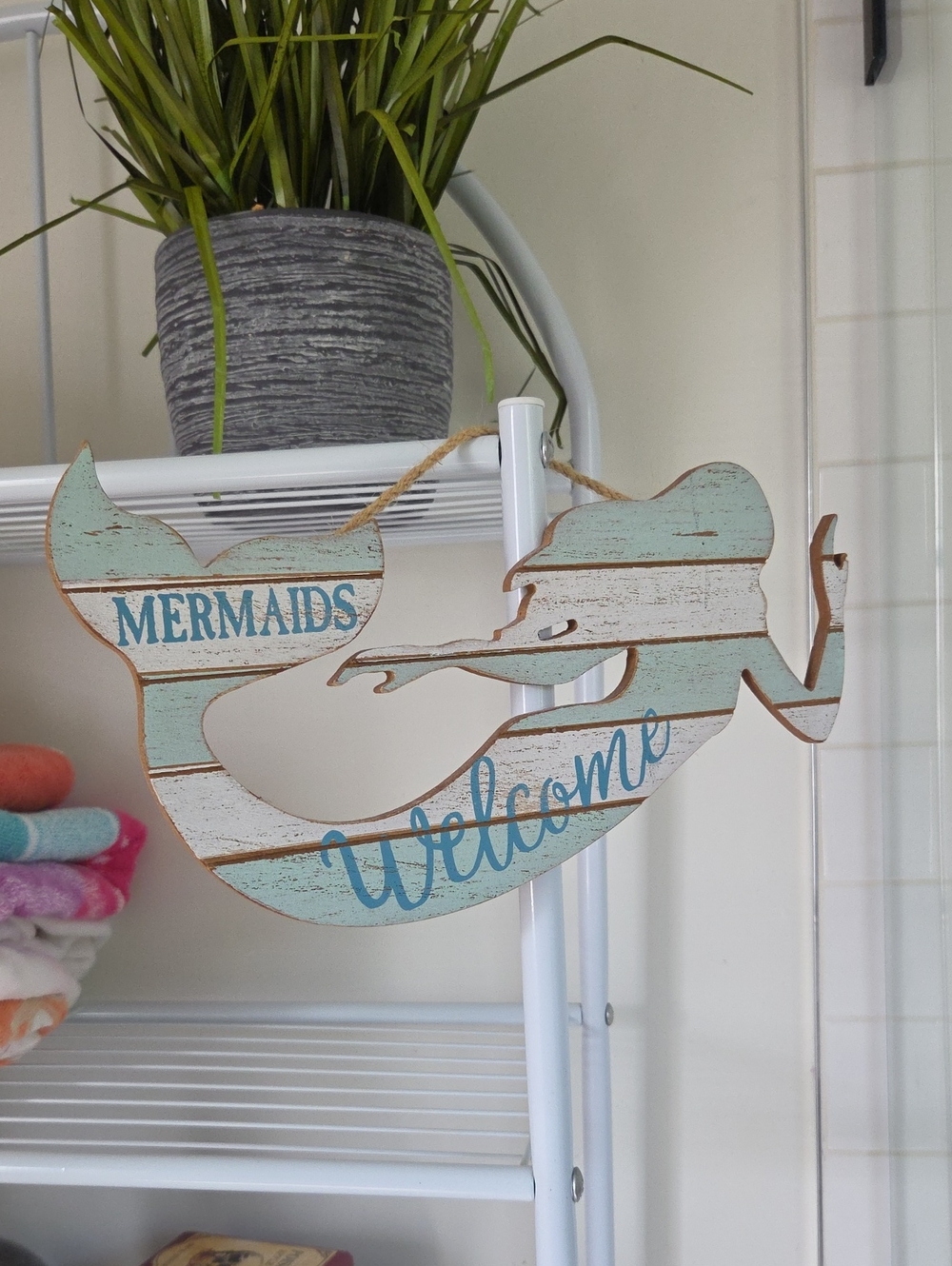 Mermaids Welcome Wooden Mermaid Wall Hanging Sign